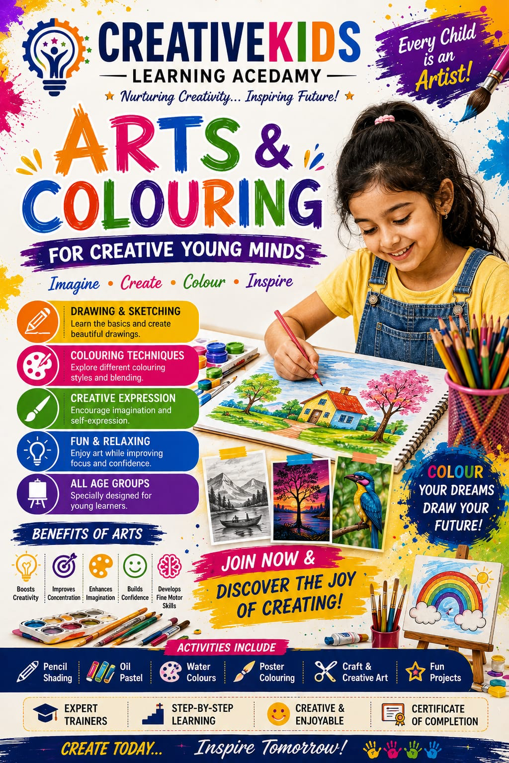 Arts and drawing class for children
