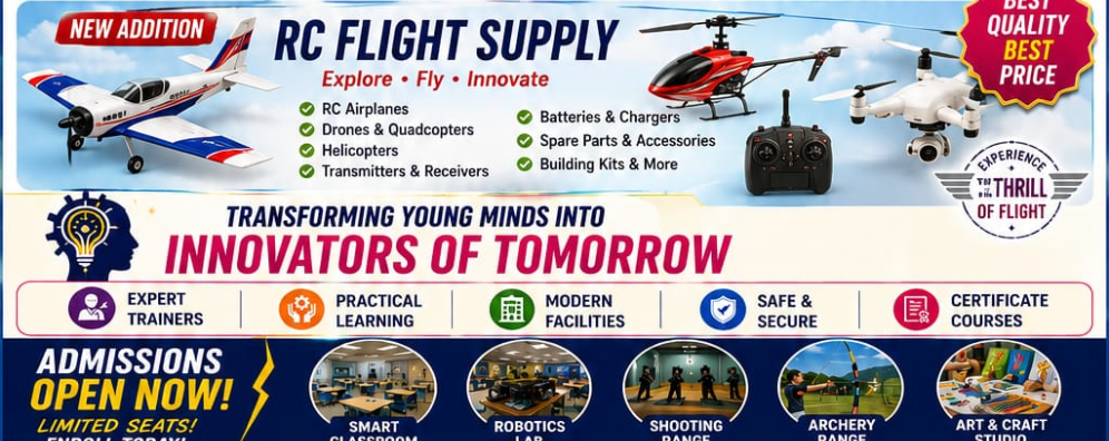 Meridian AI RC Flight Supply, young innovators and campus skill development facilities